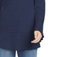 Suéter de malha com babados e bainha plissada feminino Style &amp; Co, azul-marinho, tamanho XX-G