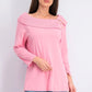 Blusa feminina Karen Scott de algodão com gola xale e botões, rosa, tamanho médio