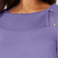 Karen Scott Blusa feminina de algodão com gola xale e botões, roxa, tamanho extra pequeno