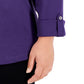 Karen Scott Top Plus Size Feminino Liso Gola V Tecido Roxo Tamanho X-G