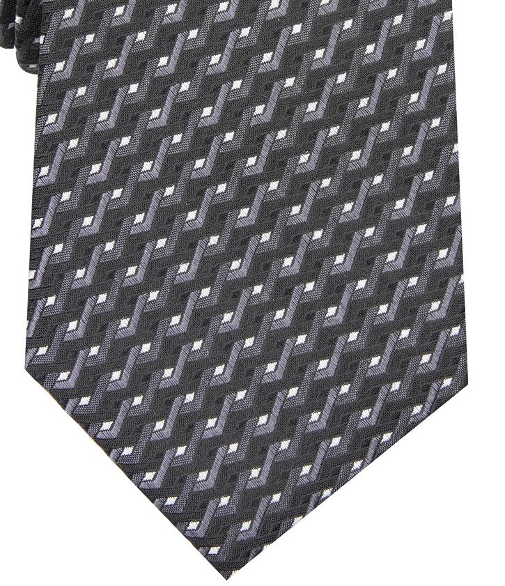 Gravata geométrica masculina Alfani preta tamanho regular