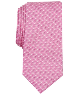 Gravata geométrica masculina Alfani rosa tamanho regular