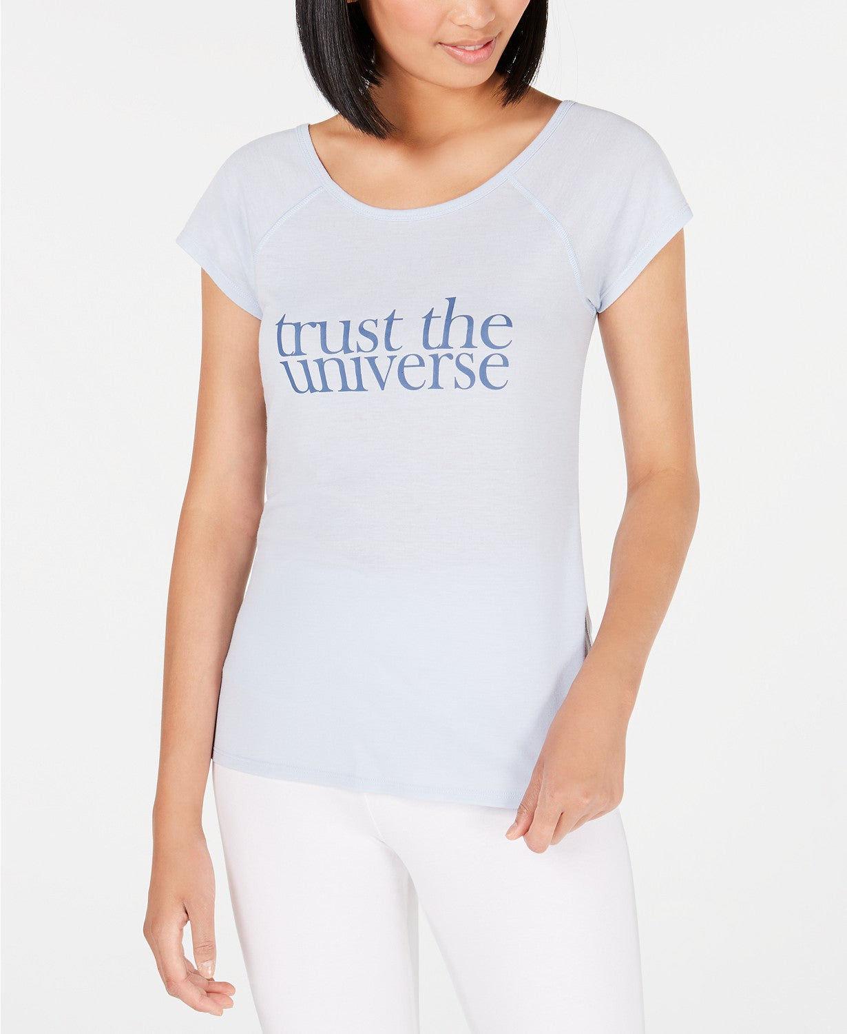 Camiseta Ideologia Feminina Trust The Universe Azul Tamanho P