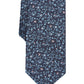 Gravata fina floral Eddison masculina Bar III, tamanho azul marinho, regular