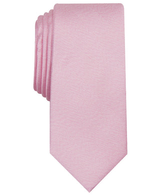 Bar III  Men's River Skinny Herringbone Tie  Pink Size Regular