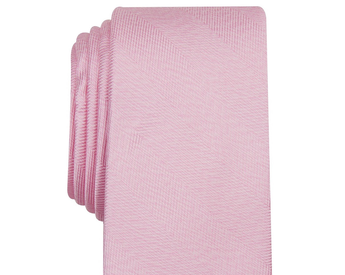 Gravata Skinny Espinha de Peixe Bar III Masculina River Rosa Tamanho Regular