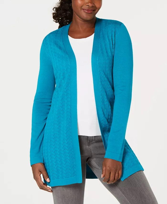 Karen Scott Cardigan Feminino Gola Xale Azul Marinho Tamanho P