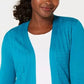 Karen Scott Cardigan Feminino Gola Xale Azul Marinho Tamanho P