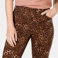Calça jeans feminina reta Lexington estampada Charter Club marrom tamanho 10 pequena