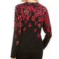 Karen Scott Cardigan Feminino Serenity Estampado Floral Vermelho Tamanho P