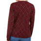 Karen Scott Cardigan Feminino Estampado Xadrez para Festas, Vermelho, Tamanho Grande