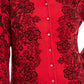 Karen Scott Cardigan Feminino Estampado em Renda Vermelho Tamanho Médio