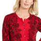 Karen Scott Cardigan Feminino Estampado em Renda Vermelho Tamanho P