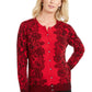 Karen Scott Cardigan Feminino Estampado em Renda Vermelho Tamanho Extra Pequeno