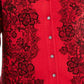 Karen Scott Cardigan Feminino Estampado em Renda Vermelho Tamanho Extra Pequeno