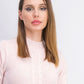 Karen Scott Suéter Feminino Petite Cable-Knit Gola Redonda Rosa Gelo Tamanho Petite Grande