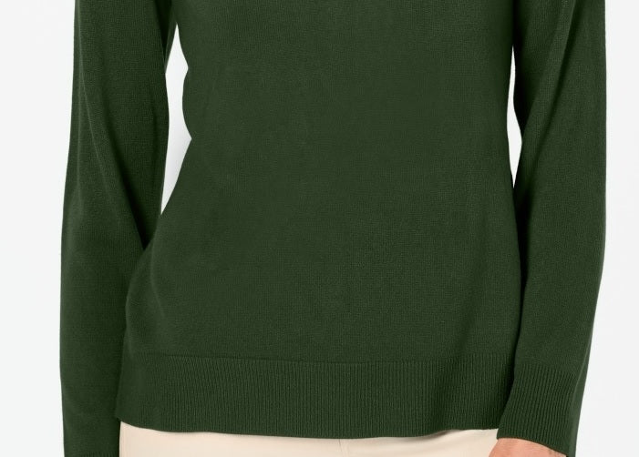 Karen Scott Suéter Feminino com Botões no Ombro Verde Tamanho Pequeno Grande