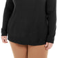Karen Scott Suéter Plus Size Feminino com Botões e Ombros Preto Tamanho Extra Grande