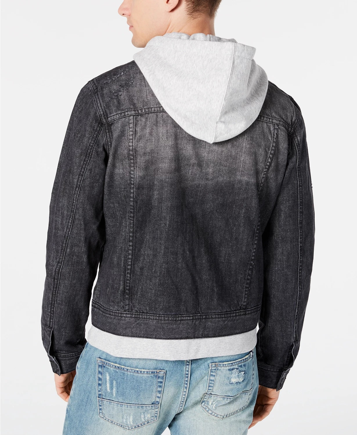 Jaqueta jeans masculina American Rag Slate, cinza, tamanho pequeno