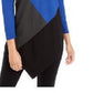 Suéter feminino Alfani assimétrico com blocos de cores azul safira tamanho grande