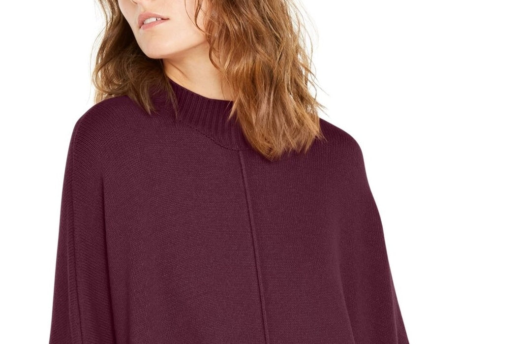 Poncho Alfani Feminino com Punho de Pele Sintética Malbec Tamanho Extra Grande