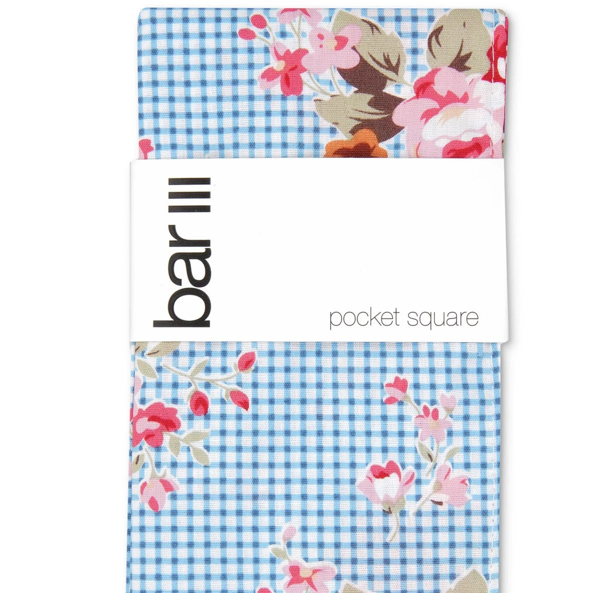 Lenço de bolso xadrez Blossom masculino Bar III, tamanho azul marinho, regular