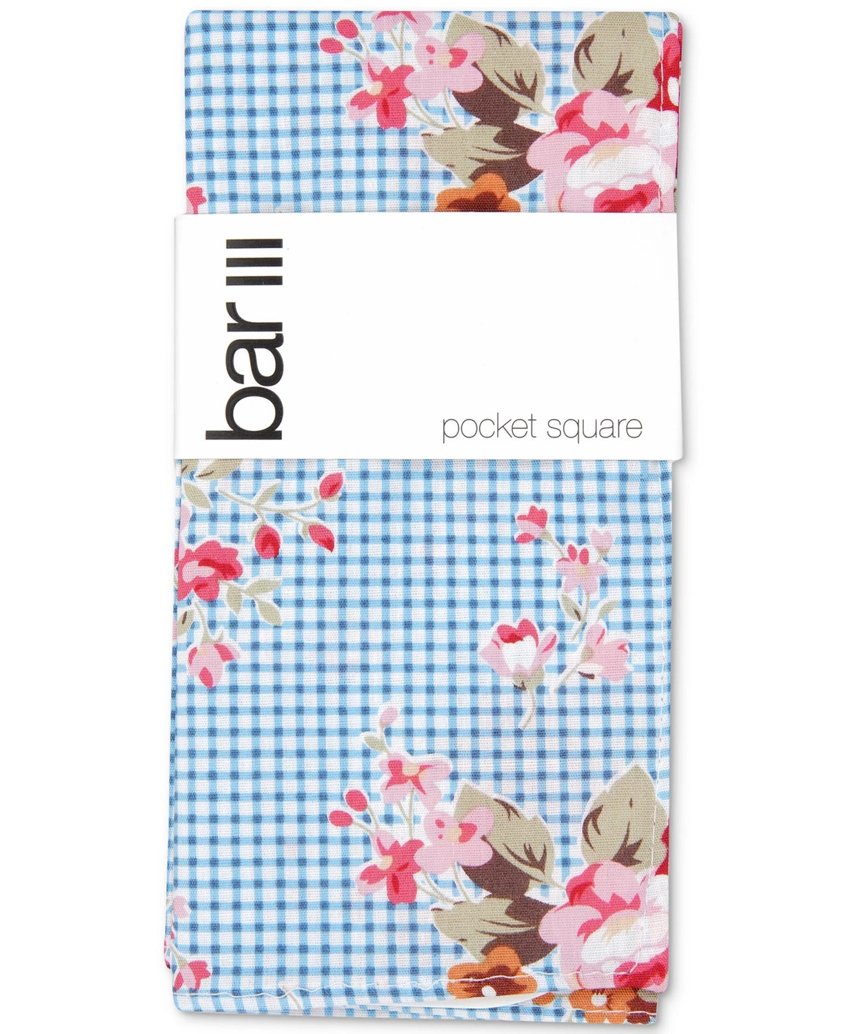 Lenço de bolso xadrez Blossom masculino Bar III, tamanho azul marinho, regular