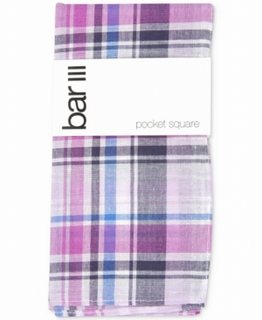 Lenço de bolso xadrez Owens masculino Bar III roxo tamanho regular