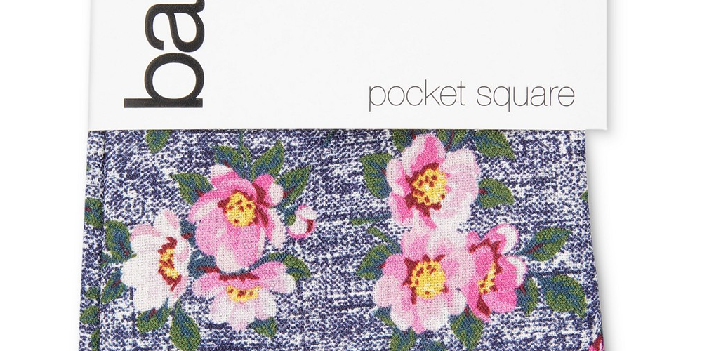Lenço de bolso floral Landell masculino Bar III rosa tamanho regular