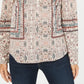 Top feminino estilo &amp; co, estampado, estilo camponês, tamanho pequeno, médio