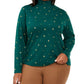 Karen Scott Blusa Plus Size Feminina com Estampa de Árvore e Gola Reta Verde Brilhante Tamanho 3X