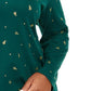 Karen Scott Blusa Plus Size Feminina Estampada com Gola Moletom Verde Tamanho X-G