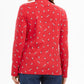 Karen Scott Camiseta feminina de esqui com estampa de pinguins, gola alta, vermelho brilhante, tamanho XXG