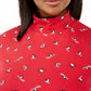 Karen Scott Top feminino plus size com estampa de pinguins de esqui e gola alta, vermelho brilhante, tamanho 1X