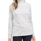 Karen Scott - Blusa feminina de gola alta estampada Fair Isle, branca, tamanho extragrande