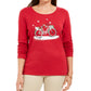 Karen Scott Camiseta Feminina Snow Bike Algodão Vermelha Tamanho Extra Grande