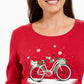 Karen Scott Camiseta Feminina Snow Bike Algodão Vermelha Tamanho Extra Grande