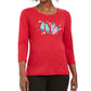 Karen Scott Chinelos Femininos Petite Winter Algodão Top Vermelho Tamanho P