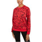 Moletom feminino esportivo Karen Scott com estampa crepuscular, novo, vermelho, Amore, tamanho pequeno