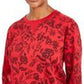 Moletom feminino esportivo Karen Scott com estampa crepuscular, novo, vermelho, Amore, tamanho pequeno