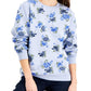 Moletom feminino Karen Scott com estampa floral azul tamanho grande