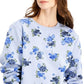 Moletom feminino Karen Scott com estampa floral azul tamanho grande