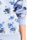Moletom feminino Karen Scott Blossom Dream estampado azul tamanho médio