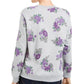 Moletom feminino Karen Scott com estampa floral cinza tamanho extra grande
