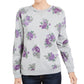 Moletom feminino Karen Scott com estampa floral cinza tamanho 2 extra grande