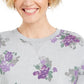 Moletom feminino Karen Scott com estampa floral cinza tamanho 2 extra grande