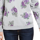 Moletom feminino Karen Scott com estampa floral cinza tamanho 2 extra grande