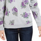 Moletom feminino Karen Scott com estampa floral cinza, tamanho pequeno