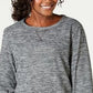 Karen Scott Sport Space-Dye Microfleece Top Feminino Preto Tamanho P