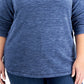 Karen Scott Sport Space-Dye Microfleece Top Feminino Azul Tamanho XX-G